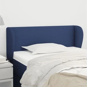 Hoofdbord | Hoofdeinde met randen 103x23x78/88 cm stof blauw Hoofdbord | Hoofdeinde met randen 103x23x78/88 cm stof blauw