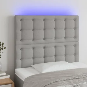 Hoofdbord | Hoofdeinde LED 100x5x118/128 cm stof lichtgrijs Hoofdbord | Hoofdeinde LED 100x5x118/128 cm stof lichtgrijs