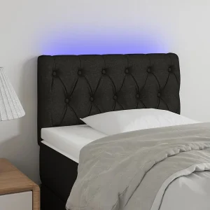 Hoofdbord | Hoofdeinde LED 80x7x78/88 cm stof zwart Hoofdbord | Hoofdeinde LED 80x7x78/88 cm stof zwart