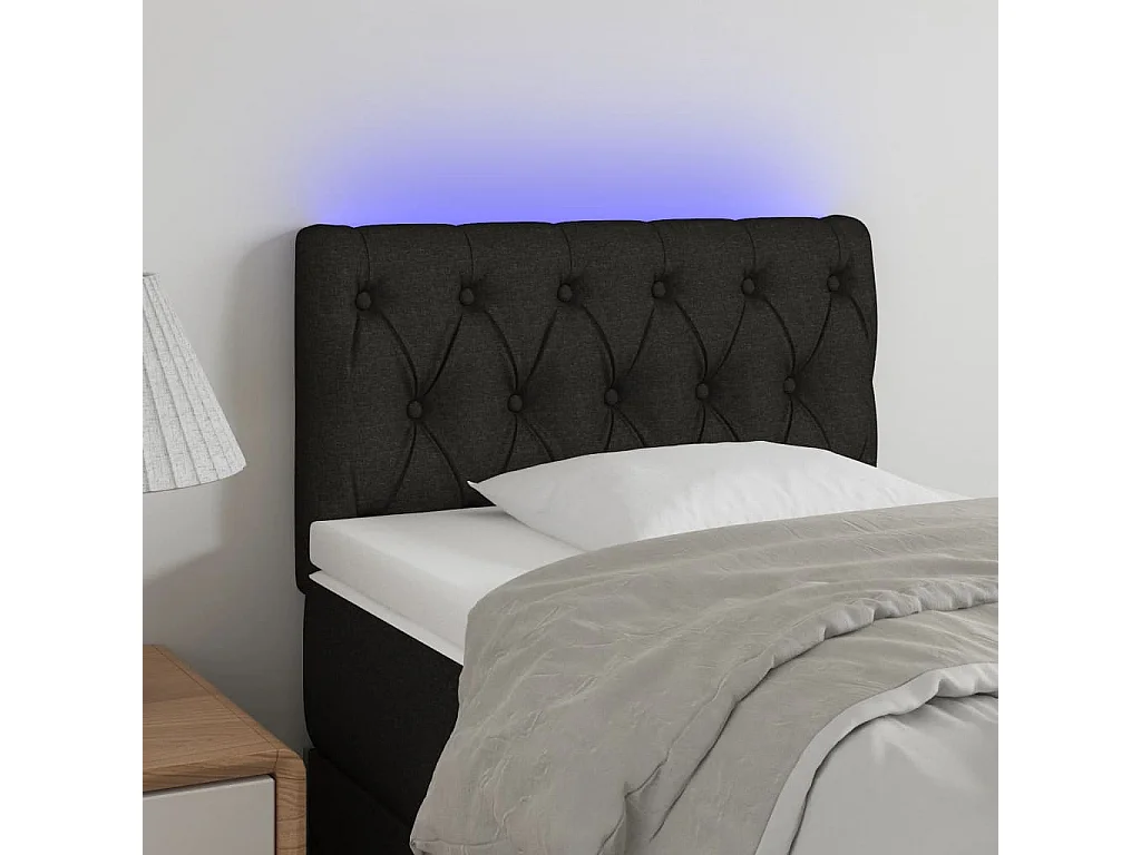 Hoofdbord | Hoofdeinde LED 80x7x78/88 cm stof zwart