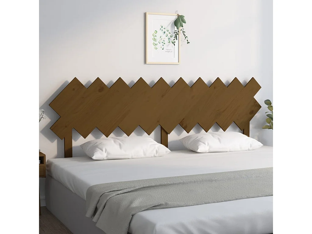 Hoofdbord | Hoofdeinde 196x3x80,5 cm massief grenenhout honingbruin