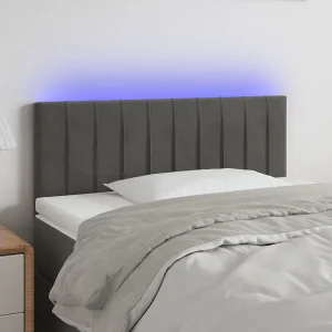 Hoofdbord | Hoofdeinde LED 80x5x78/88 cm fluweel donkergrijs