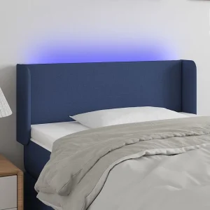 Hoofdbord | Hoofdeinde LED 103x16x78/88 cm stof blauw Hoofdbord | Hoofdeinde LED 103x16x78/88 cm stof blauw