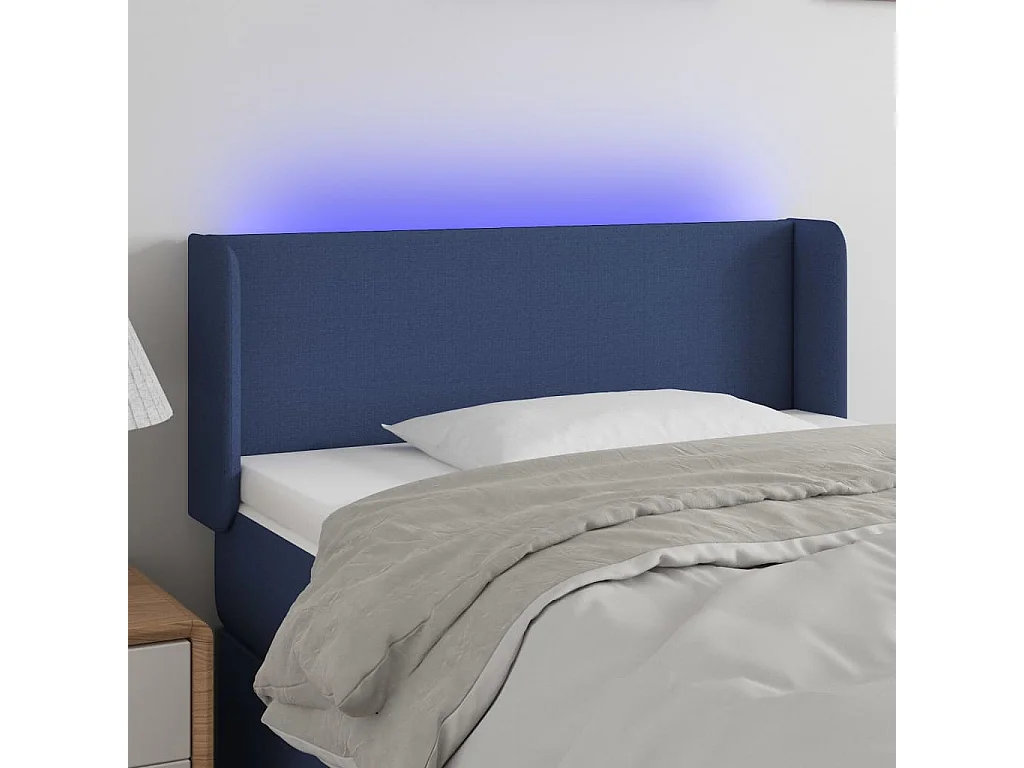 Hoofdbord | Hoofdeinde LED 103x16x78/88 cm stof blauw
