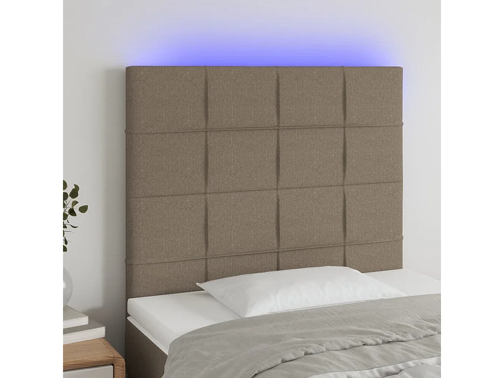 Hoofdbord | Hoofdeinde LED 100x5x118/128 cm stof taupe