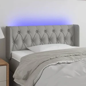Hoofdbord | Hoofdeinde LED 93x16x78/88 cm stof lichtgrijs Hoofdbord | Hoofdeinde LED 93x16x78/88 cm stof lichtgrijs