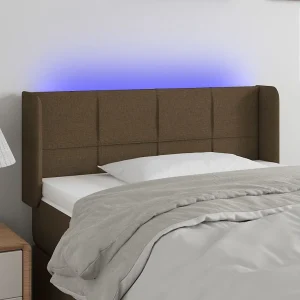 Hoofdbord | Hoofdeinde LED 103x16x78/88 cm stof donkerbruin Hoofdbord | Hoofdeinde LED 103x16x78/88 cm stof donkerbruin