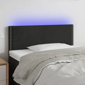 Hoofdbord | Hoofdeinde LED 100x5x78/88 cm fluweel zwart Hoofdbord | Hoofdeinde LED 100x5x78/88 cm fluweel zwart
