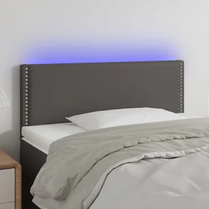 Hoofdbord | Hoofdeinde LED 80x5x78/88 cm kunstleer grijs