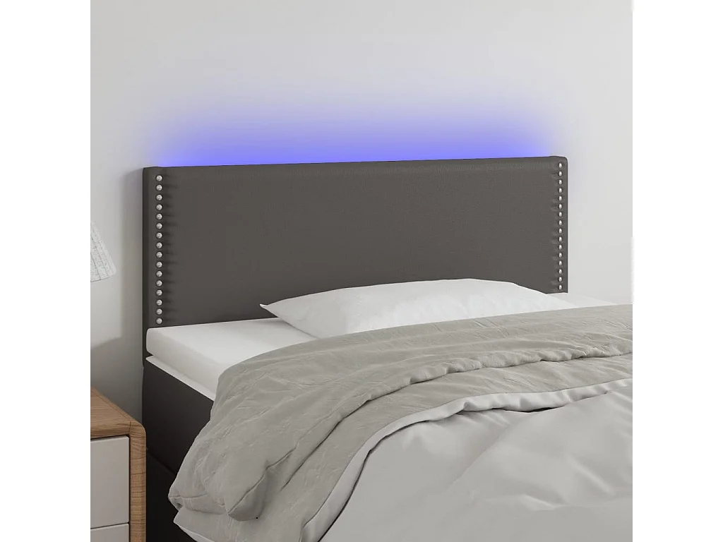 Hoofdbord | Hoofdeinde LED 80x5x78/88 cm kunstleer grijs