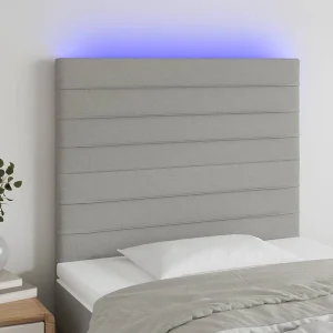 Hoofdbord | Hoofdeinde LED 100x5x118/128 cm stof lichtgrijs Hoofdbord | Hoofdeinde LED 100x5x118/128 cm stof lichtgrijs