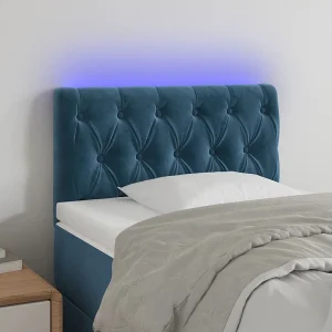 Hoofdbord | Hoofdeinde LED 80x7x78/88 cm fluweel donkerblauw Hoofdbord | Hoofdeinde LED 80x7x78/88 cm fluweel donkerblauw