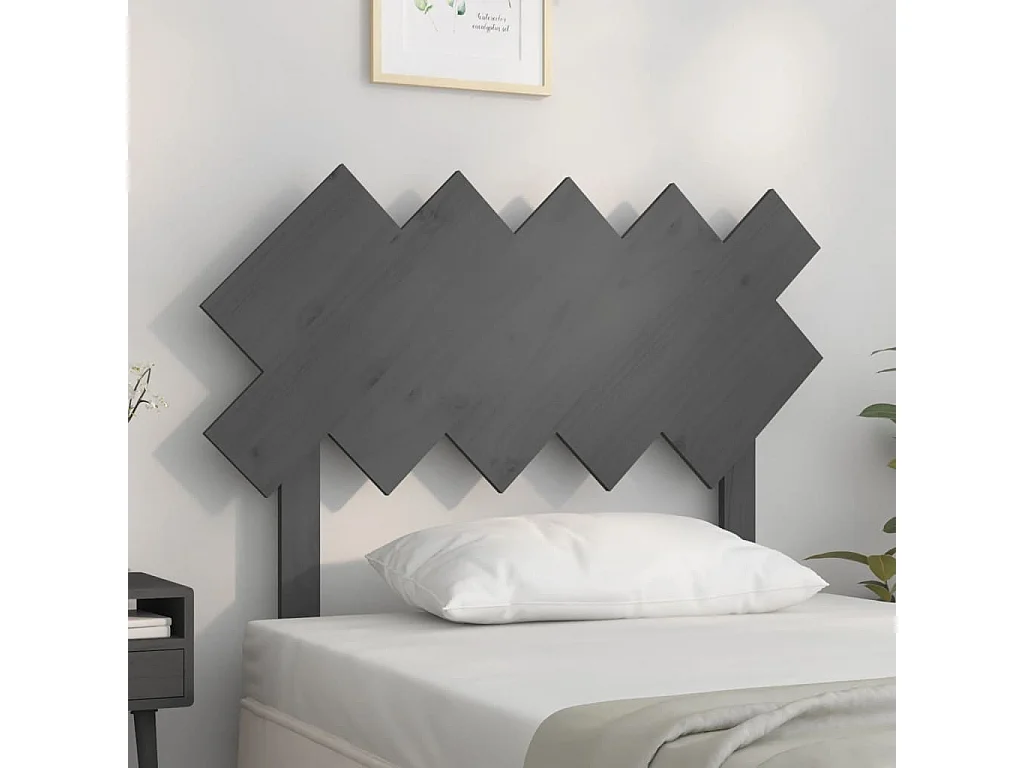 Hoofdbord | Hoofdeinde 104x3x80,5 cm massief grenenhout grijs