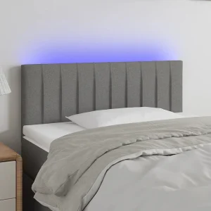 Hoofdbord | Hoofdeinde LED 100x5x78/88 cm stof donkergrijs