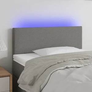 Hoofdbord | Hoofdeinde LED 100x5x78/88 cm stof donkergrijs