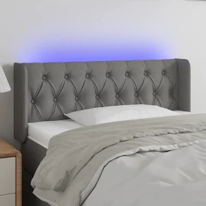 Hoofdbord | Hoofdeinde LED 93x16x78/88 cm stof donkergrijs