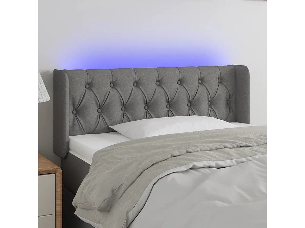 Hoofdbord | Hoofdeinde LED 93x16x78/88 cm stof donkergrijs