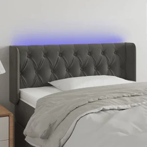 Hoofdbord | Hoofdeinde LED 103x16x78/88 cm fluweel donkergrijs Hoofdbord | Hoofdeinde LED 103x16x78/88 cm fluweel donkergrijs