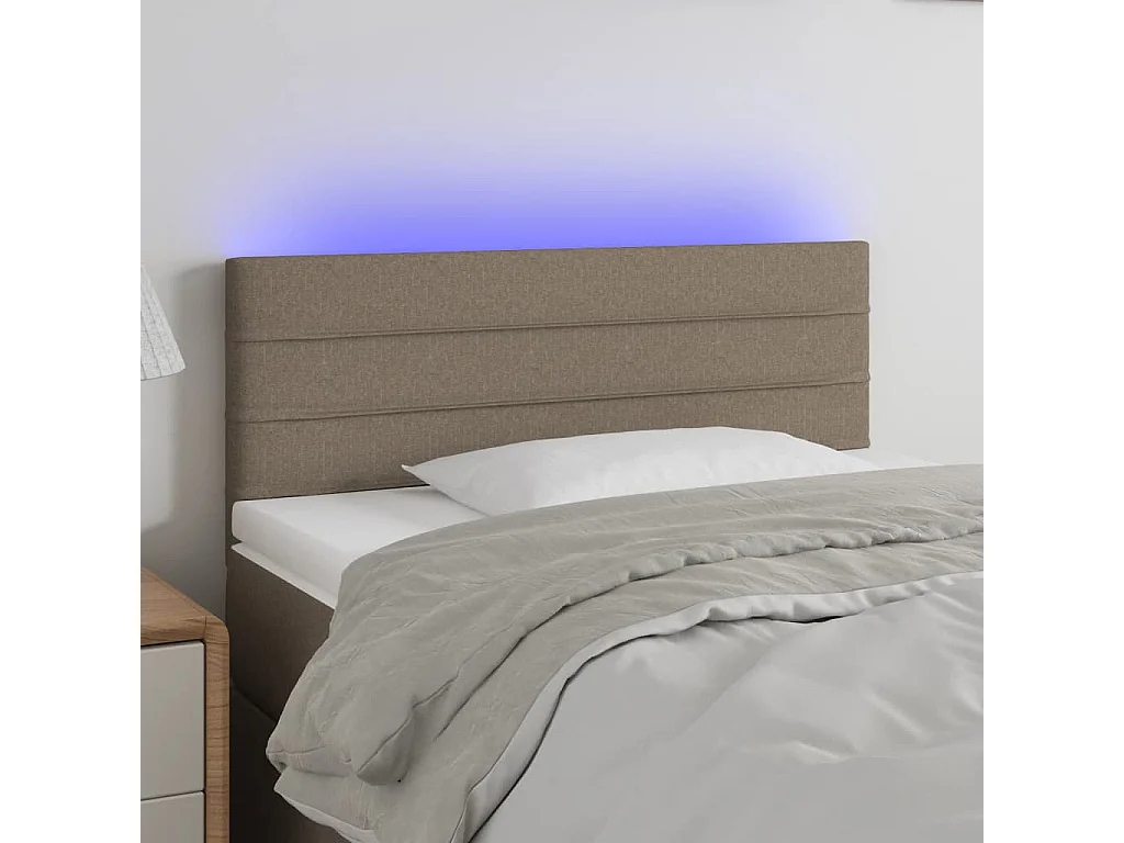 Hoofdbord | Hoofdeinde LED 100x5x78/88 cm stof taupe