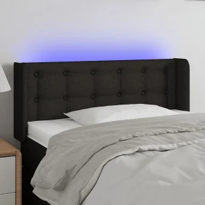 Hoofdbord | Hoofdeinde LED 93x16x78/88 cm stof zwart Hoofdbord | Hoofdeinde LED 93x16x78/88 cm stof zwart