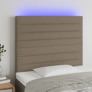 Hoofdbord | Hoofdeinde LED 90x5x118/128 cm stof taupe Hoofdbord | Hoofdeinde LED 90x5x118/128 cm stof taupe
