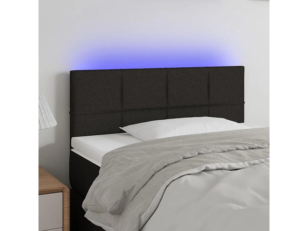Hoofdbord | Hoofdeinde LED 100x5x78/88 cm stof zwart