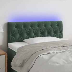 Hoofdbord | Hoofdeinde LED 90x7x78/88 cm fluweel donkergroen Hoofdbord | Hoofdeinde LED 90x7x78/88 cm fluweel donkergroen