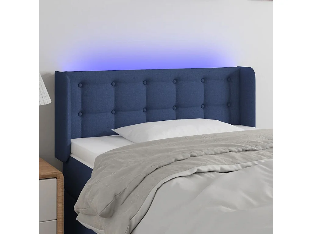Hoofdbord | Hoofdeinde LED 83x16x78/88 cm stof blauw