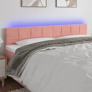 Hoofdbord | Hoofdeinde LED 180x5x78/88 cm fluweel roze Hoofdbord | Hoofdeinde LED 180x5x78/88 cm fluweel roze
