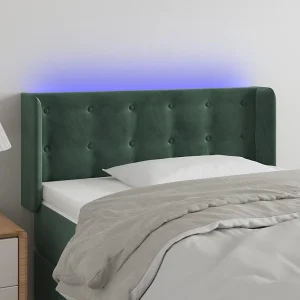 Hoofdbord | Hoofdeinde LED 93x16x78/88 cm fluweel donkergroen Hoofdbord | Hoofdeinde LED 93x16x78/88 cm fluweel donkergroen