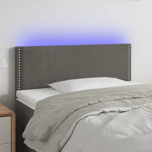 Hoofdbord | Hoofdeinde LED 100x5x78/88 cm fluweel donkergrijs Hoofdbord | Hoofdeinde LED 100x5x78/88 cm fluweel donkergrijs