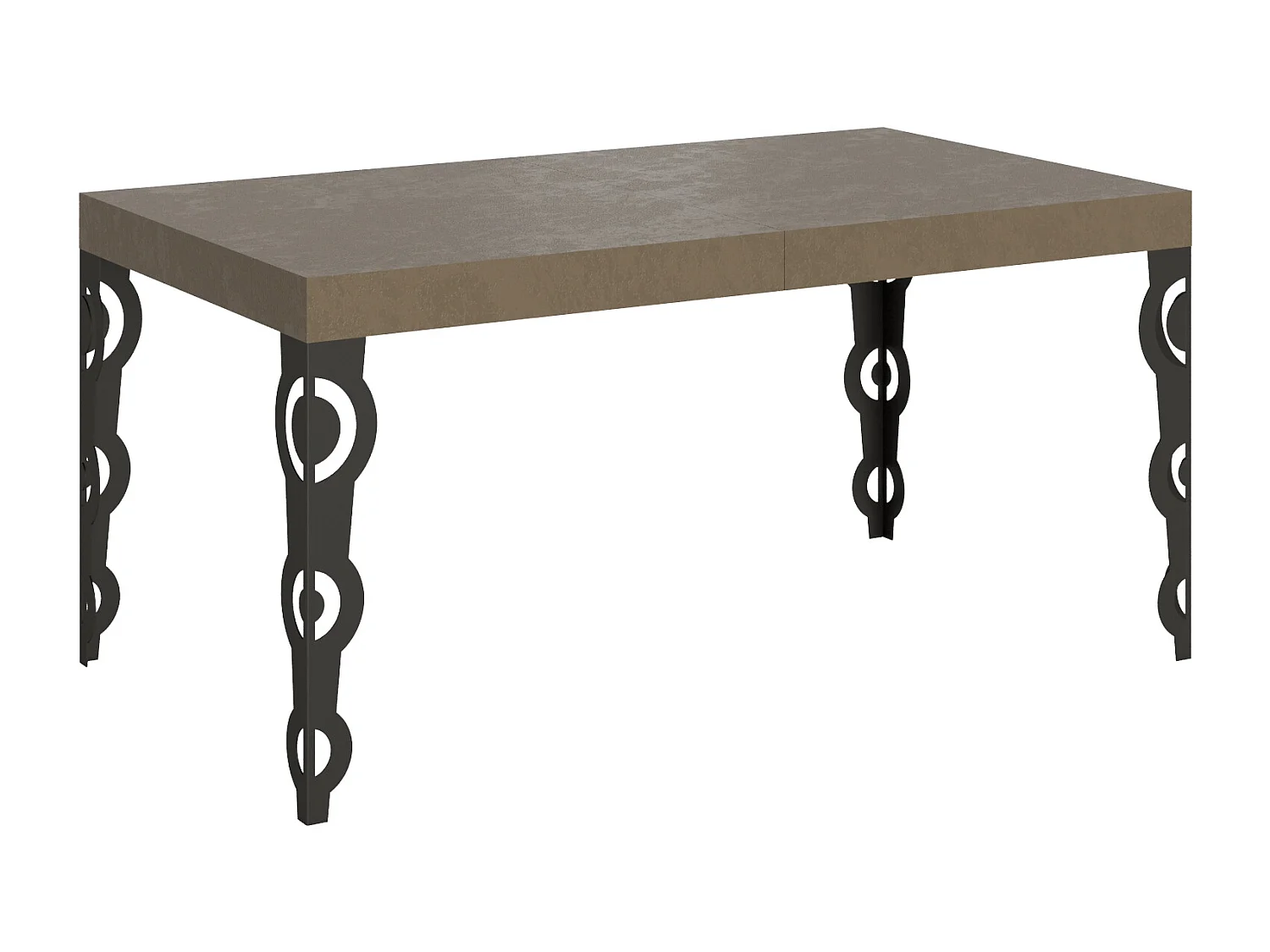 Karamay Premium 160/420x90 cm uitschuifbare tafel in duifgrijs met antraciet poten
