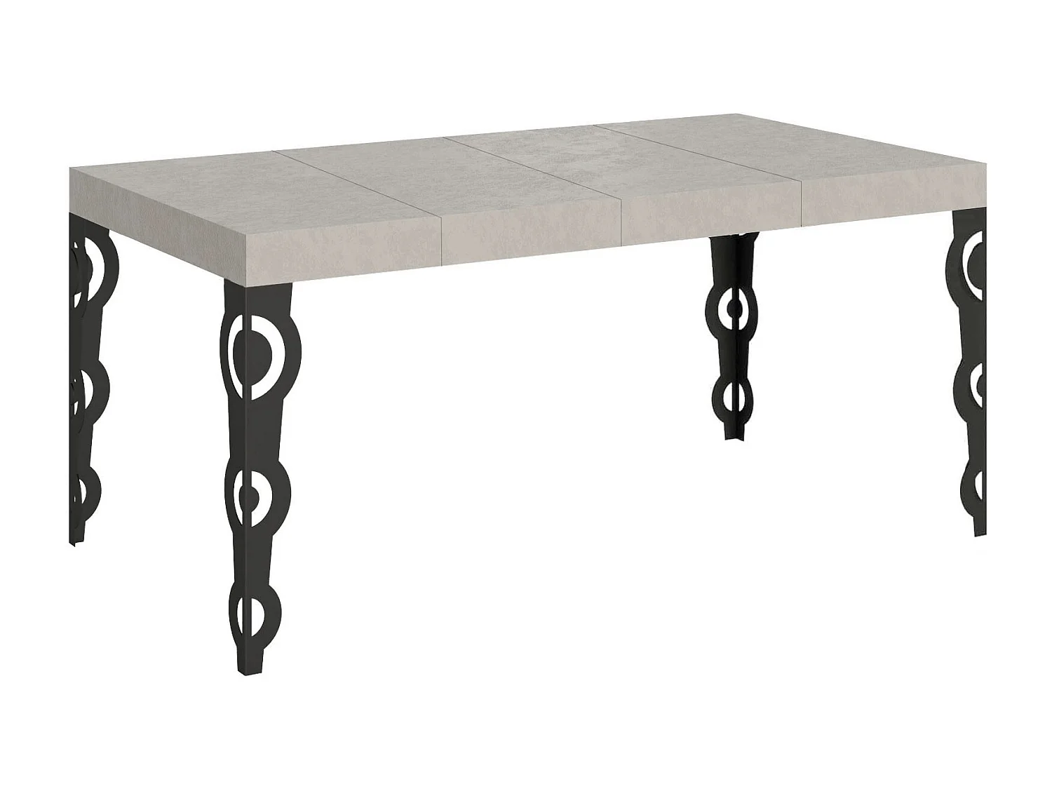 Karamay Premium Kasjmier Uitschuifbare Tafel 120/380x90 cm met Antraciet Poten