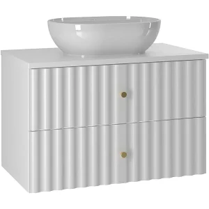 Meuble simple vasque 80cm Izae Blanc Meuble simple vasque 80cm Izae Blanc