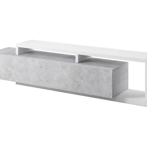 Ilyes Wit en Beton TV-meubel met 1 lade 219 cm
