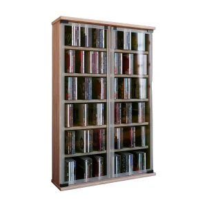 Hout CD DVD Stand Shelf Gallery Glazen Deur Hout CD DVD Stand Shelf Gallery Glazen Deur