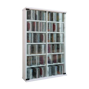 Hout CD DVD Stand Regal Roma Glazen Deur Hout CD DVD Stand Regal Roma Glazen Deur