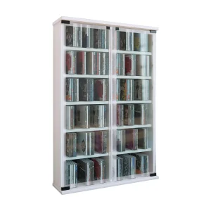Hout CD DVD Stand Shelf Gallery Glazen Deur Hout CD DVD Stand Shelf Gallery Glazen Deur