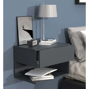 Houten muur hangende nachtkastje Usal XL 45cm Houten muur hangende nachtkastje Usal XL 45cm