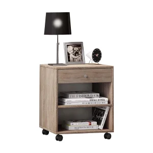 Houten nachtkastje Rolda laderollen Houten nachtkastje Rolda laderollen