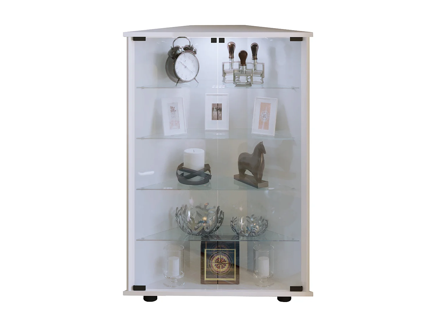 Houten glazen hoek vitrine vitrine case Jecka L
