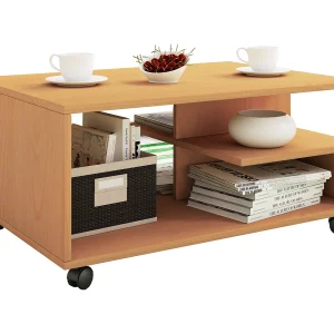 Houten Sofatic Koffietafel Rollen Stango
