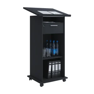 Houten staande bureauluidsprekerconsole rollen Melta Houten staande bureauluidsprekerconsole rollen Melta