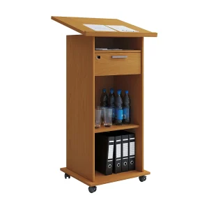 Houten staande bureauluidsprekerconsole rollen Melta Houten staande bureauluidsprekerconsole rollen Melta