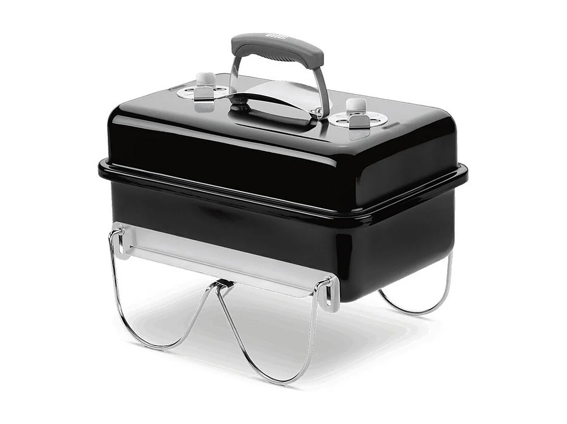 Houtskoolbarbecue Weber Go-Anywhere Zwart - Verchroomd Stalen Rooster - Versterkte Nylon Handgreep - 10 jaar Garantie