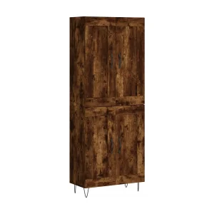 Hoge kast 69,5x34x180 cm bewerkt hout gerookt eikenkleurig Hoge kast 69,5x34x180 cm bewerkt hout gerookt eikenkleurig