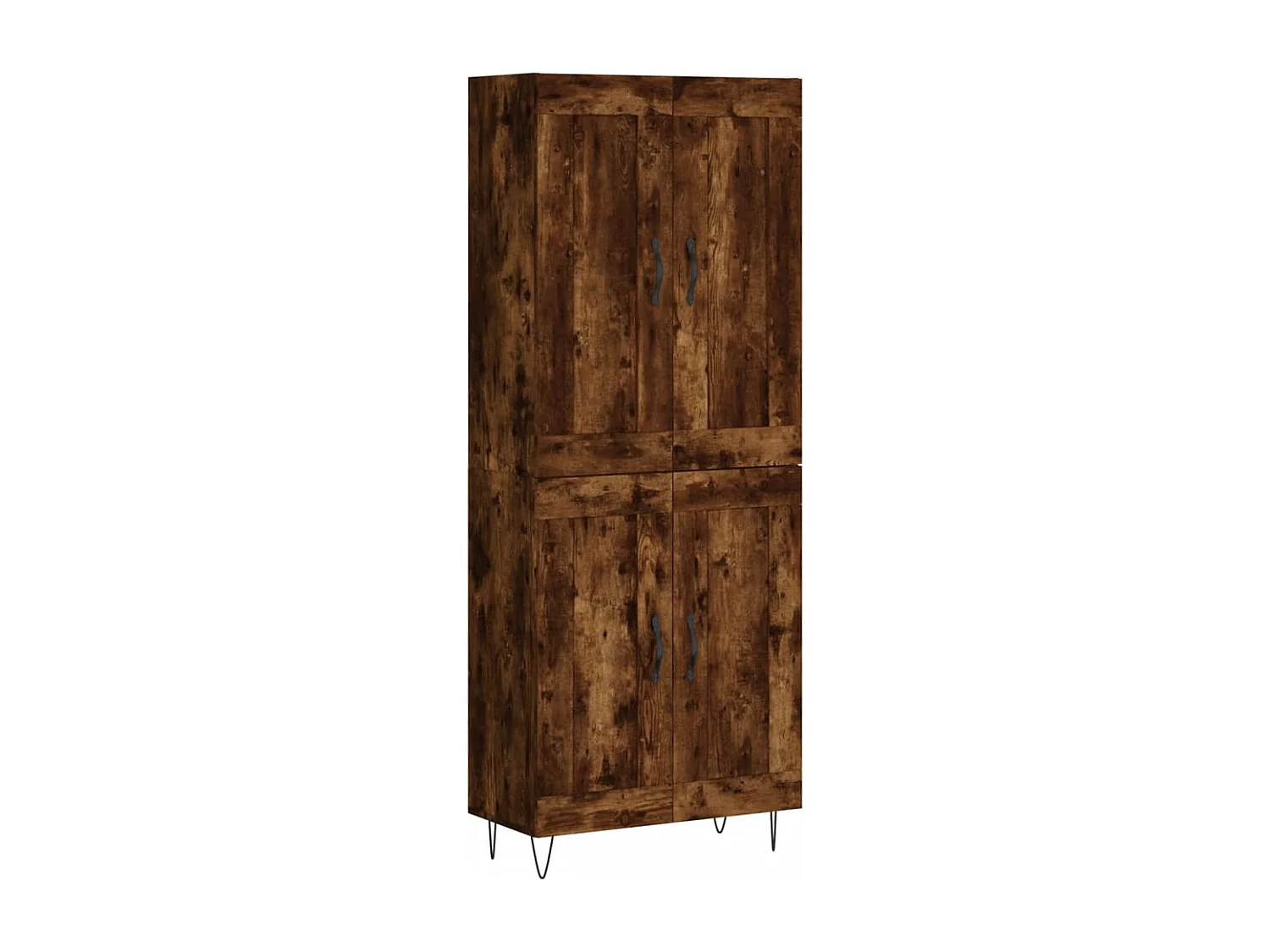 Hoge kast 69,5x34x180 cm bewerkt hout gerookt eikenkleurig