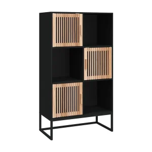 Hoge kast 70x35x125 cm bewerkt hout zwart Hoge kast 70x35x125 cm bewerkt hout zwart
