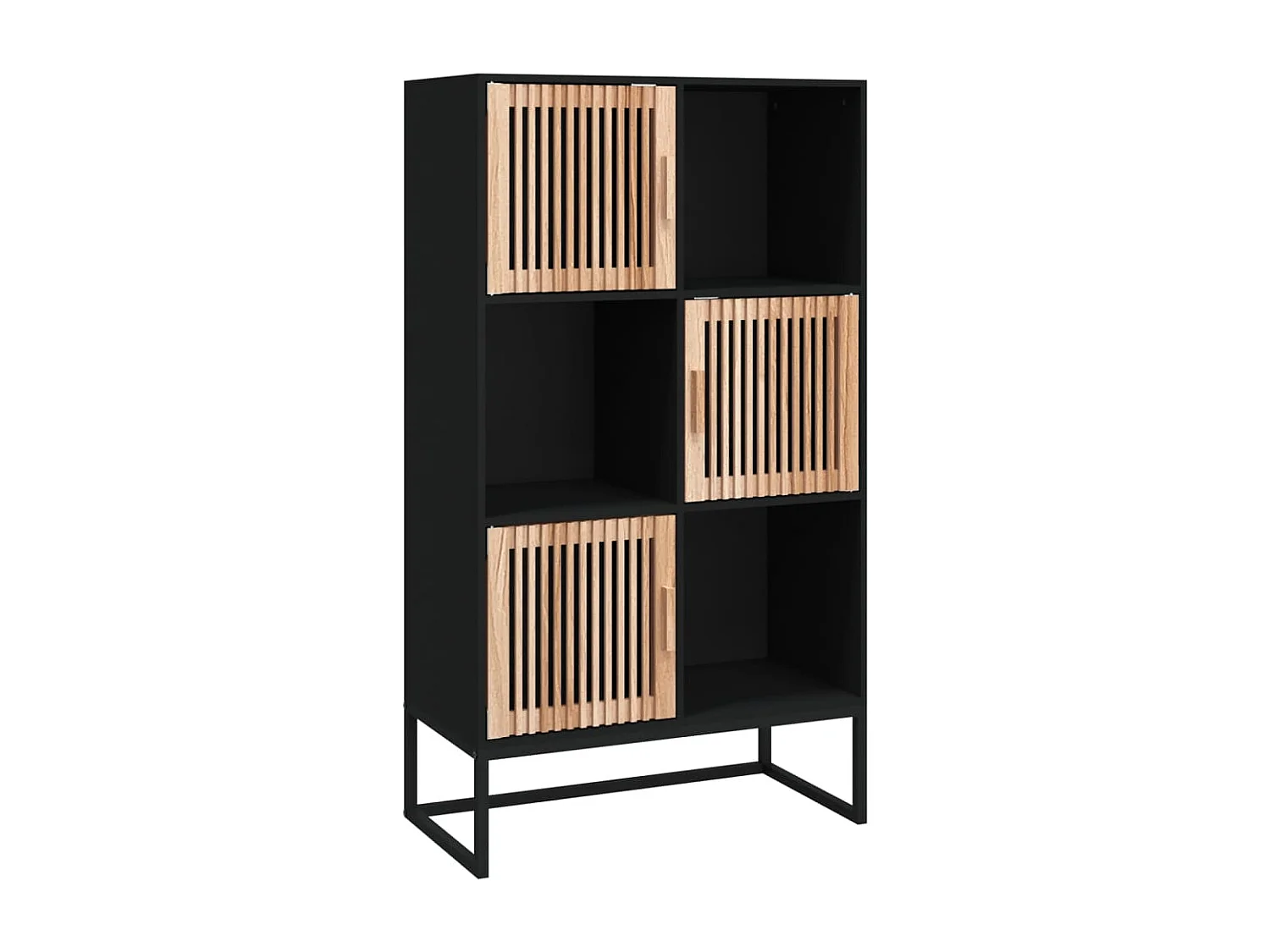 Hoge kast 70x35x125 cm bewerkt hout zwart