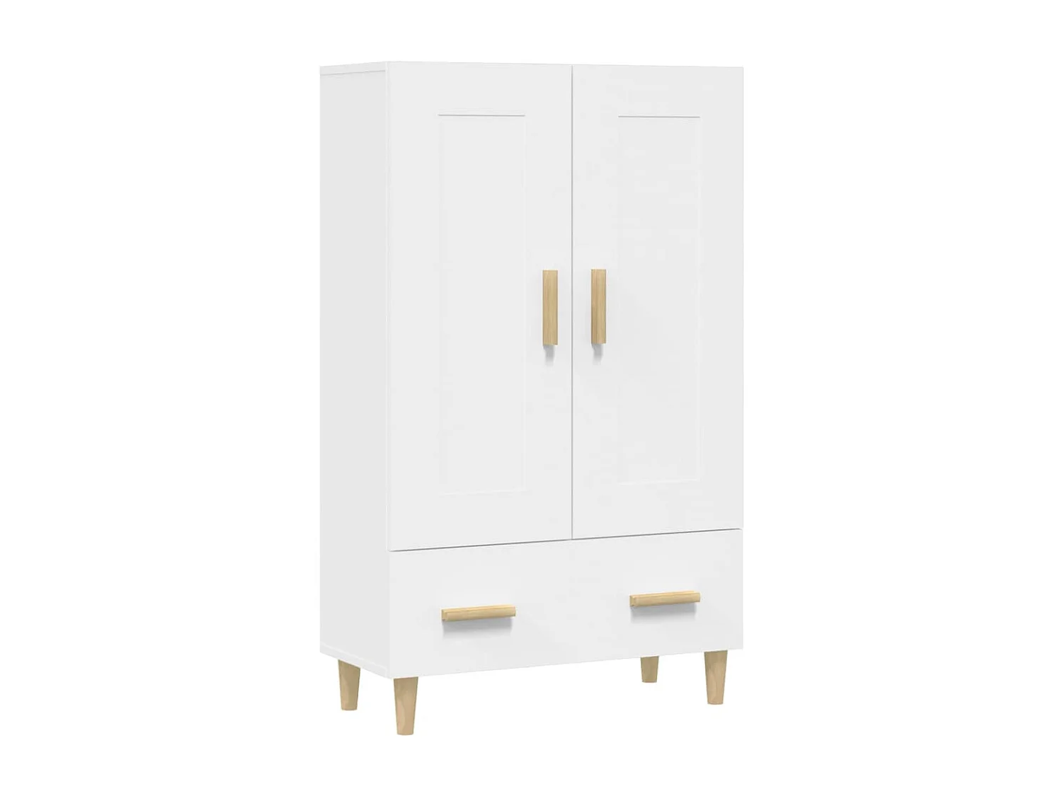 Hoge kast 70x31x115 cm bewerkt hout wit